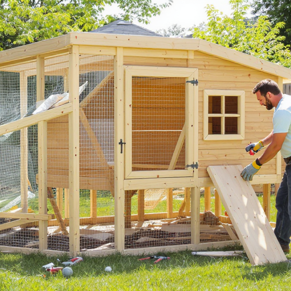 learn how to build a sturdy and safe chicken coop with this beginner's guide, covering essential materials, step-by-step instructions, and tips for a healthy flock.