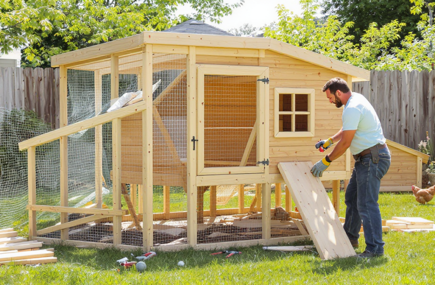 learn how to build a sturdy and safe chicken coop with this beginner's guide, covering essential materials, step-by-step instructions, and tips for a healthy flock.