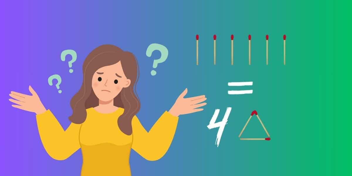 Can you conjure up 4 triangles with just 6 matches? Prove it!