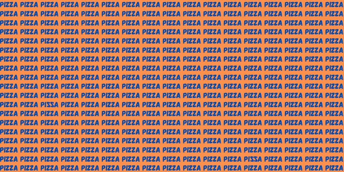 Can you spot the 2 impostor 'pizza' words in just 15 seconds? Take the challenge now!