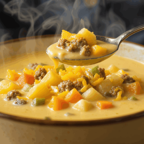 discover this easy cheeseburger soup recipe that's both hearty and budget-friendly. perfect for a comforting meal with simple ingredients and delicious flavors.